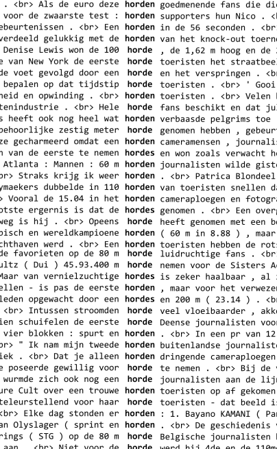 Fragment of concordance