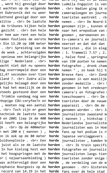 Fragment of concordance
