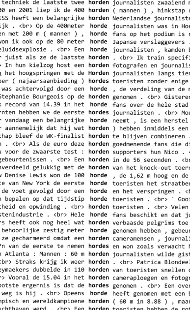 Fragment of concordance